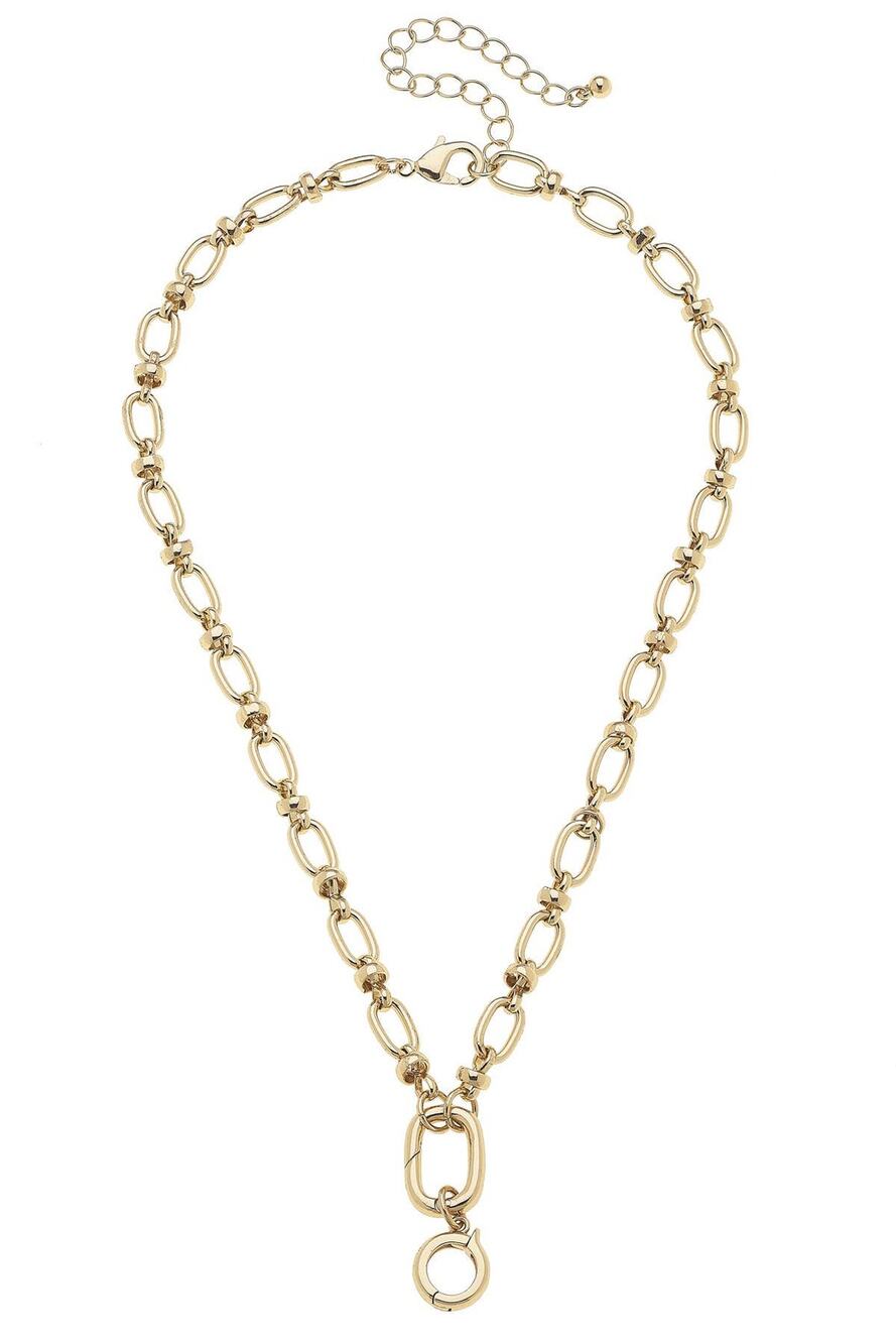 Lilah Cable Link Charm Necklace Base – 18K Gold Plated